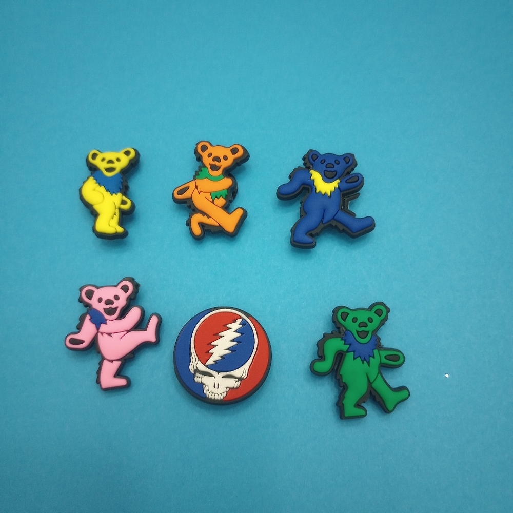 Greatfull Dead Great Full Crocs Charms Croc Jibbitz YOU GET ALL 6